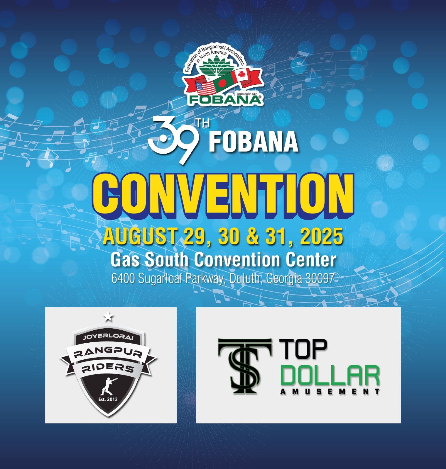 Champions of Unity: Rangpur Riders & Top Dollar Amusement Lead the 39th FOBANA Convention 2025